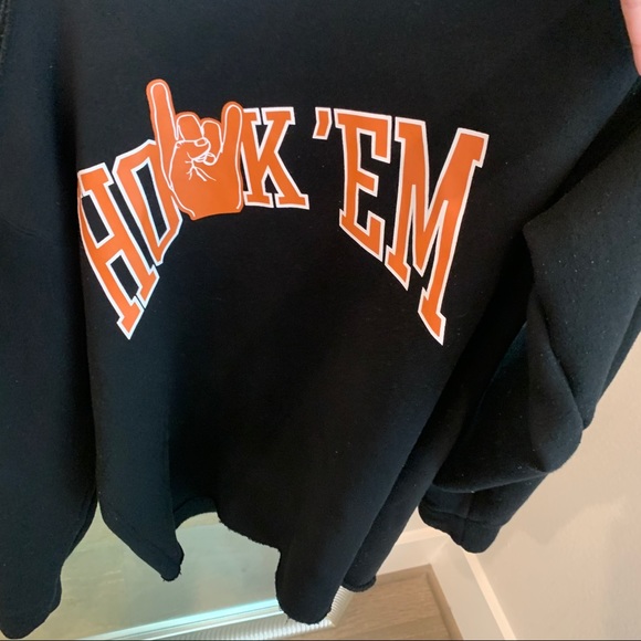 PINK University of Texas Longhorns Cold Shoulder Sweatshirt Black - Picture 5 of 9